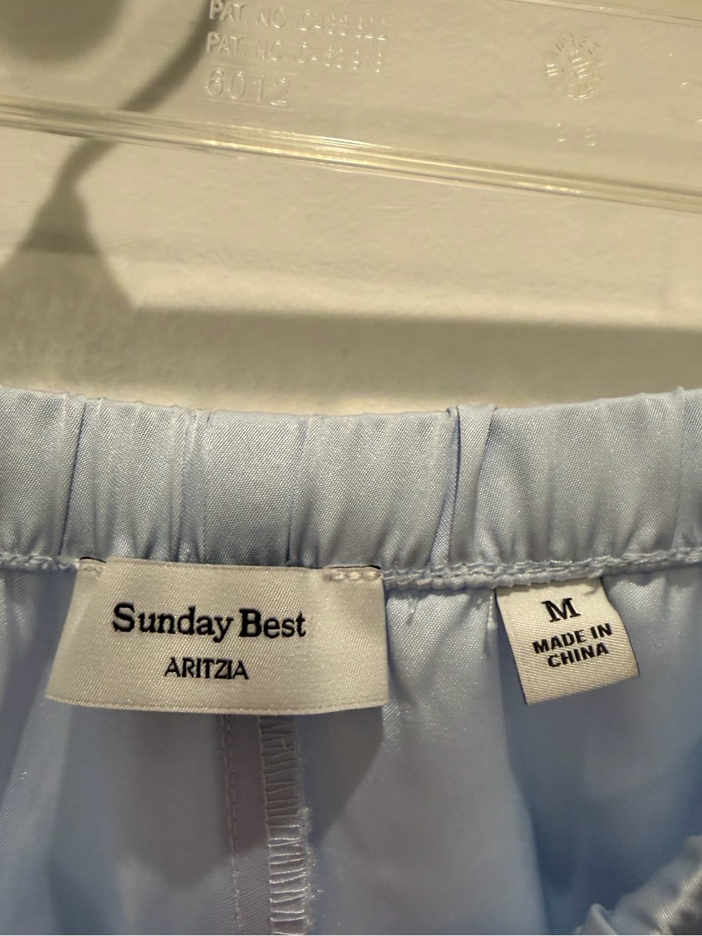 Aritzia Satin Wide-Leg Pant - Pale Blue - Picture 7 of 7